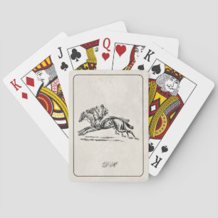 Race Horses Derby Equestrian Custom Monogram Poker Cards
