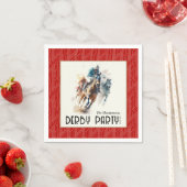 Race Horses Derby Party Red Napkins (Insitu)