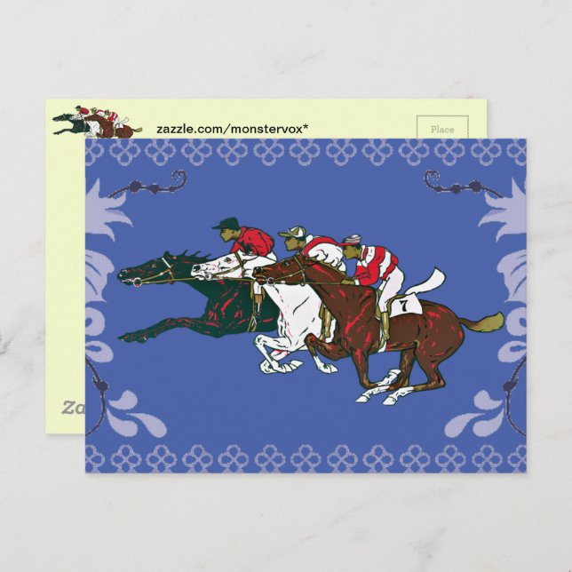 Race Horses Postcard (Front/Back)
