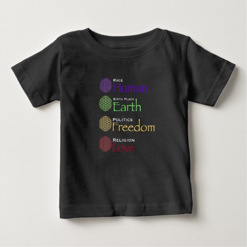 Race Human Birthplace Earth Politics Freedom Re Baby T_Shirt