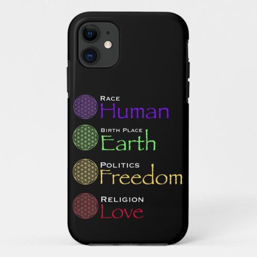 Race Human Birthplace Earth Politics Freedom Re iPhone 11 Case