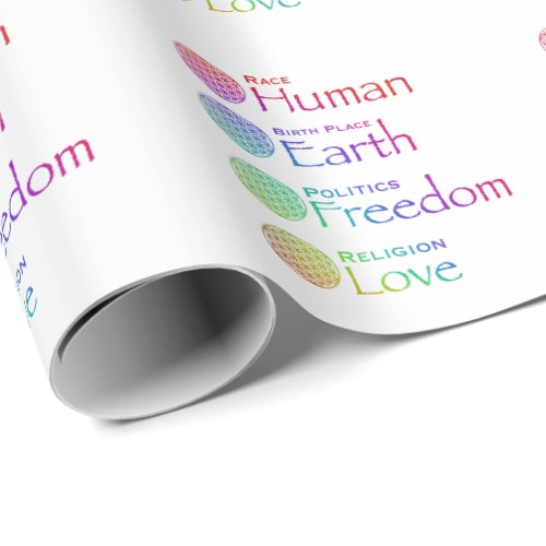 Race Human Birthplace Earth Politics Freedom    Wrapping Paper