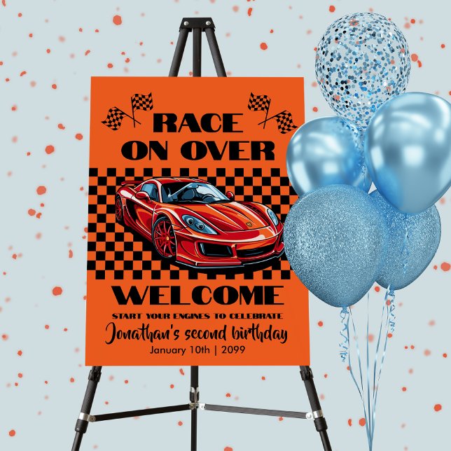 Race on Over Modern Red Sports Car Any Age Foam Board (Creator Uploaded)