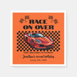 Race on Over Modern Red Sports Car Any Age Napkins
