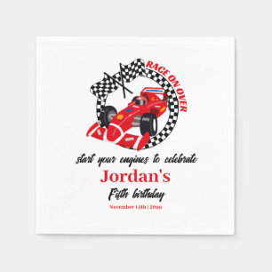 Race On Over Red Race Car Any Age Birthday Napkins