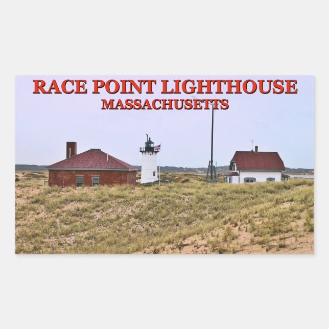 Race Point Lighthouse, Cape Cod, Massachusetts Rectangular Sticker (Front)
