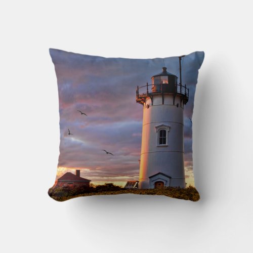 Race Point Lighthouse Throw Pillow