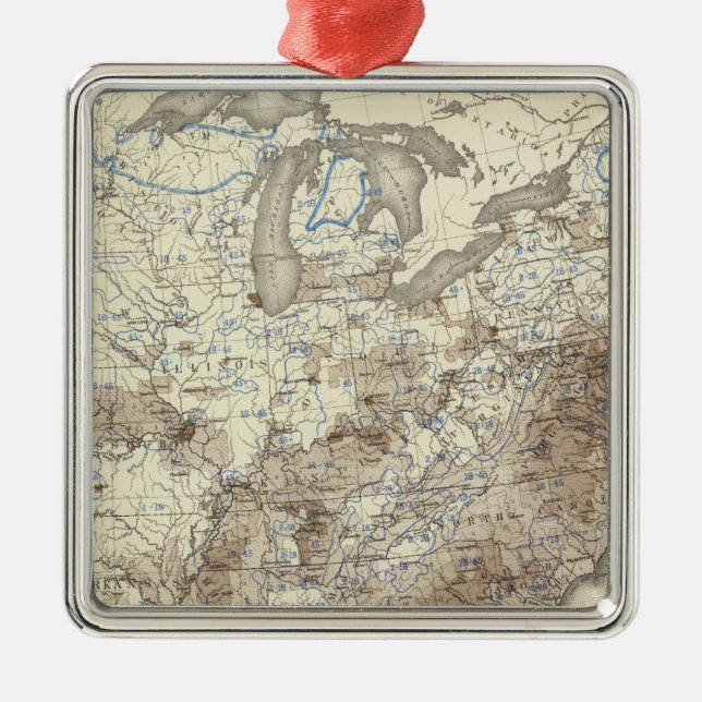 Race Population Density 1870 Metal Ornament (Front)