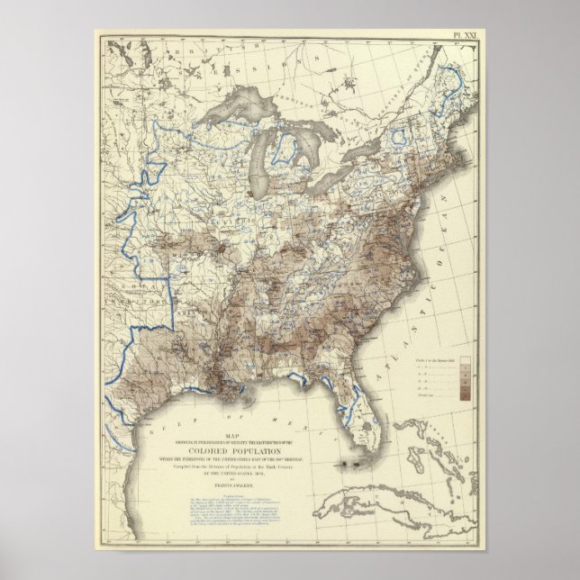 Race Population Density 1870 Poster (Front)