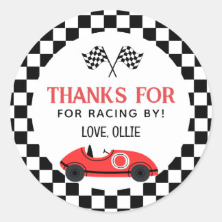Race Red Car Thank you For Racin By Classic Round Sticker