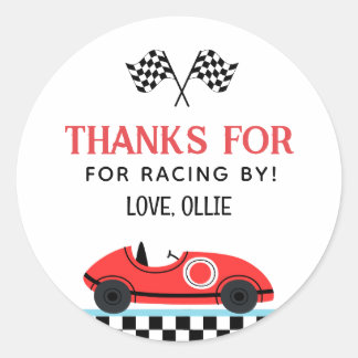 Race Red Car Thank you For Racin By Classic Round Sticker