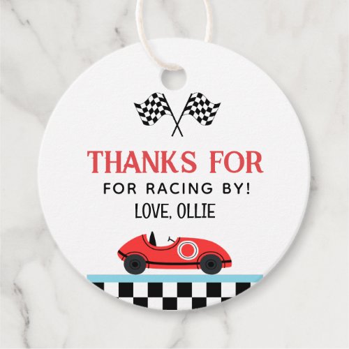 Race Red  Car Thank you For Racin By  Favor Tags