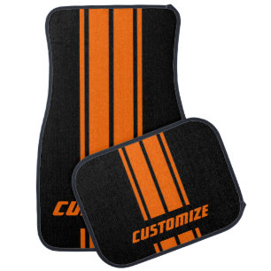 Race 🏎 Stripes Neon Orange - DIY Color Car Floor Mat
