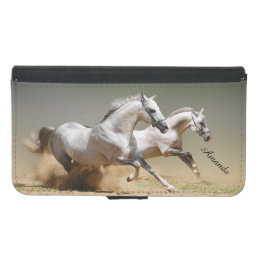 Race The Wind Horses and Monogram Name - Galaxy S5 Samsung Galaxy S5 Wallet Case
