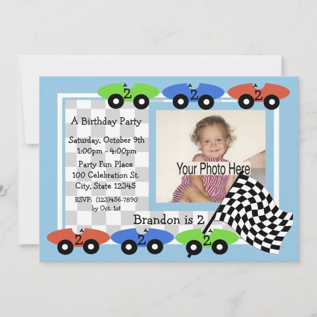 Race Time/ Photo Invitation (Front)