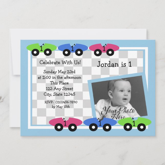 Race Time/ Photo Invitation 2 (Front)