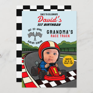 Race to Celebrate! Custom 1st Birthday Invitation
