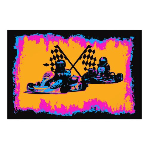 Race to the Finish _ Go Kart Racers  Photo Print