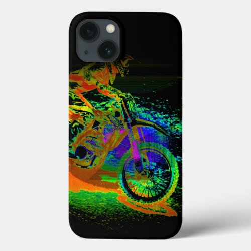 Race to the Finish _ Motocross Racer iPhone 13 Case