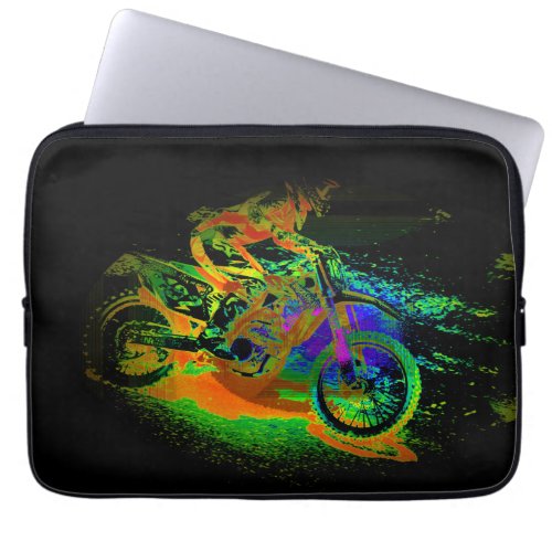 Race to the Finish _ Motocross Racer Laptop Sleeve