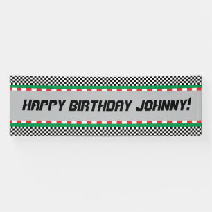 Race Track Birthday Banner, Customize it! Banner