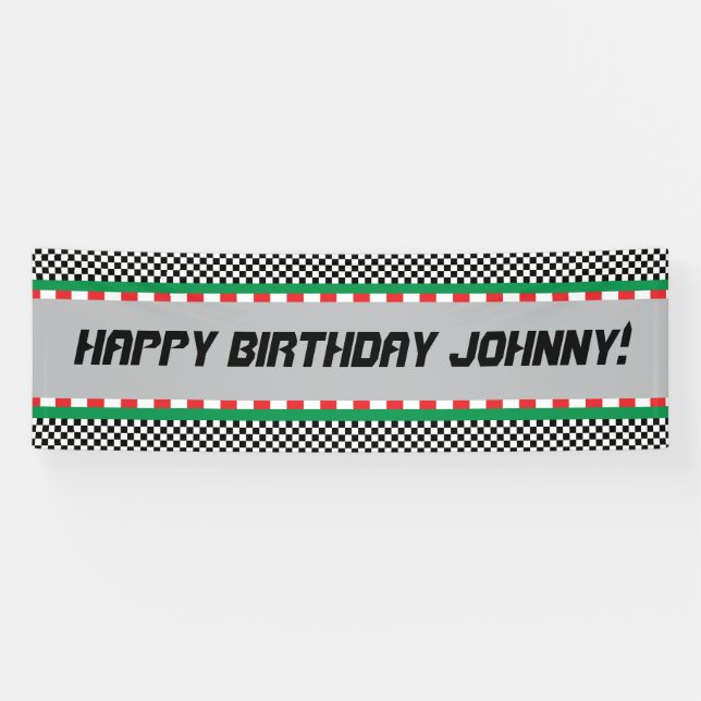 Race Track Birthday Banner, Customize it! Banner (Horizontal)