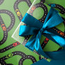 Race Track Boys Birthday Green  Wrapping Paper Sheets