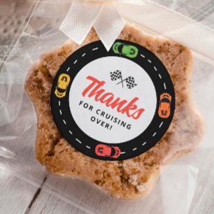 Race Track Cars Boys 2nd Birthday Classic Round Sticker