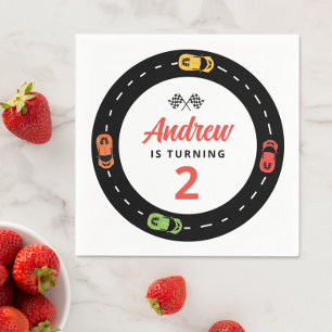 Race Track Cars Boys 2nd Birthday Napkins
