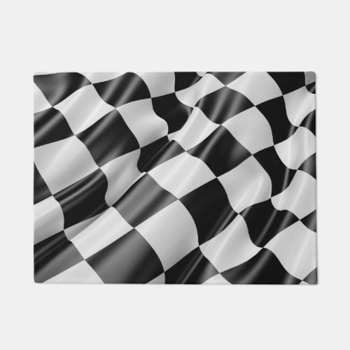 Race Track Flag Door Mat