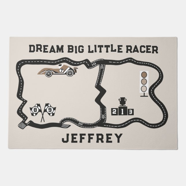 Race Track Interactive Kids Play Mat (Front)