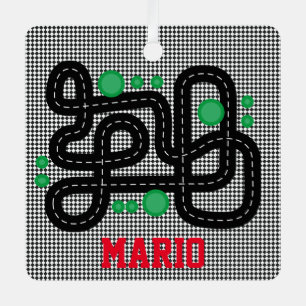 Race Track Kids NAME PHOTO Cars Trucks Fun  Metal Ornament