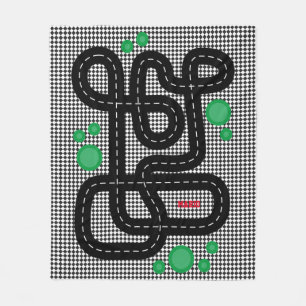 Race Track Kids Playmat Cars Trucks Name Boys Fleece Blanket