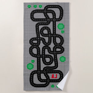 Race Track Kids Playmat Cars Trucks Name Racing Beach Towel