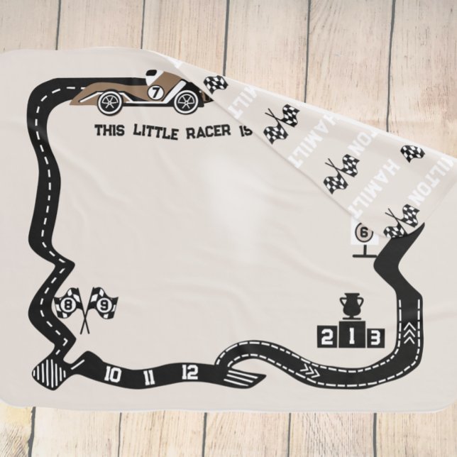 Race Track Neutral Monthly Milestone Baby Blanket (Creator Uploaded)