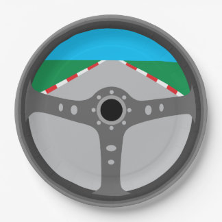 Race Track Steering Wheel Paper Plate, Fun to use! Plates