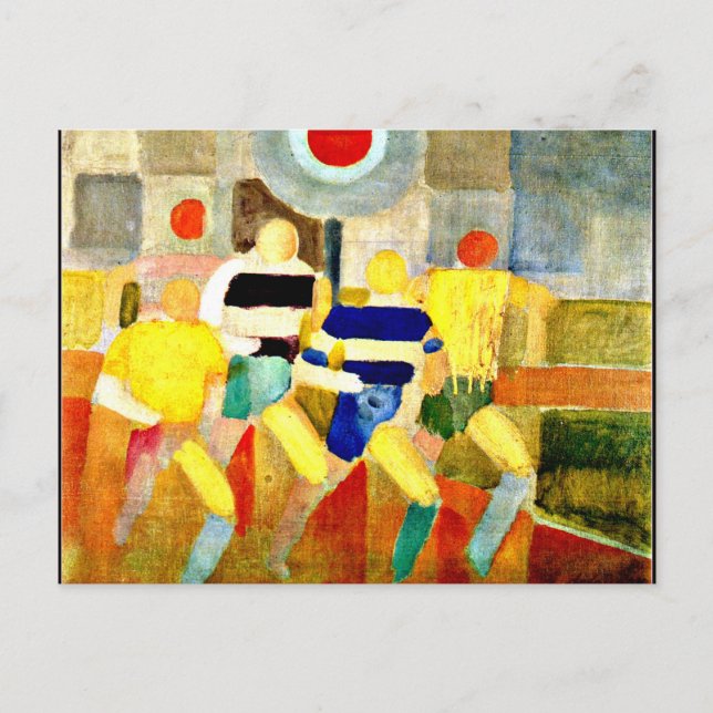Race Walkers, colorful Cubist artwork Postcard (Front)