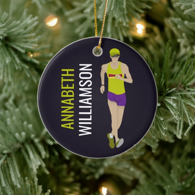 Race Walking Ceramic Ornament (Tree)