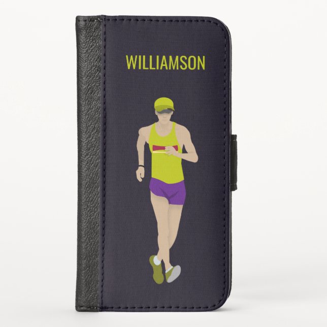 Race Walking iPhone Wallet Case (Front)