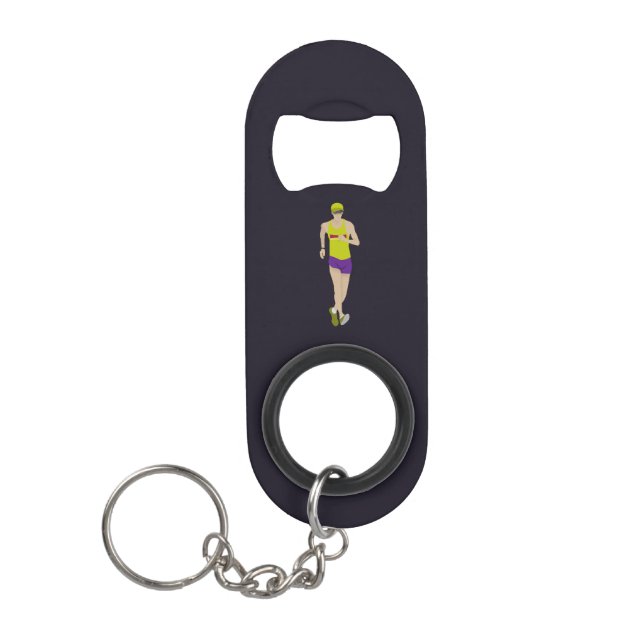 Race Walking Keychain Bottle Opener (Front)