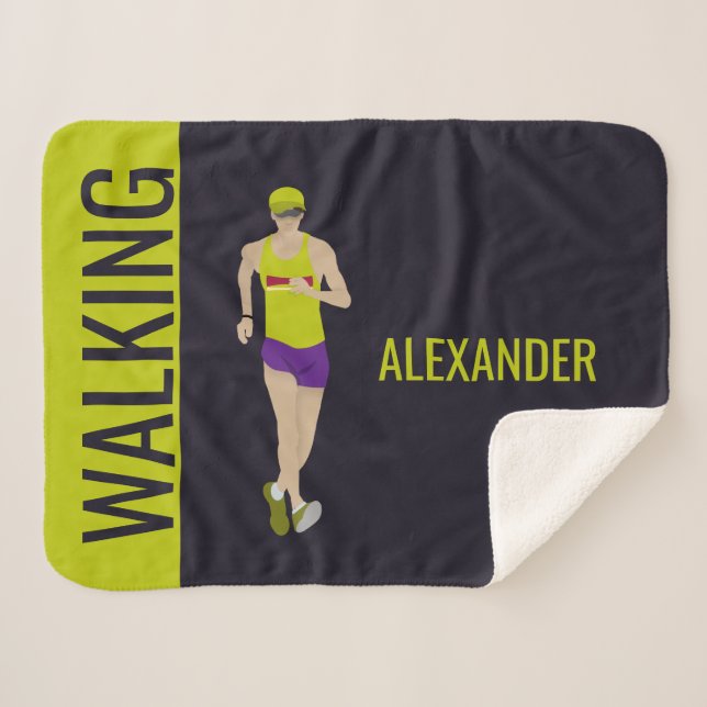 Race Walking Sherpa Blanket (Front (Horizontal))