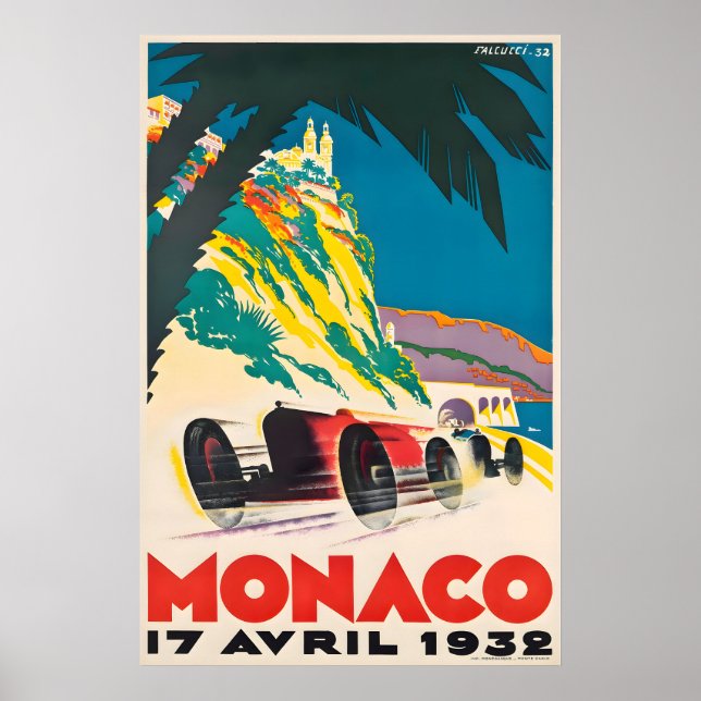 Racecar Art Monaco Racing Poster 1932 Print (Front)