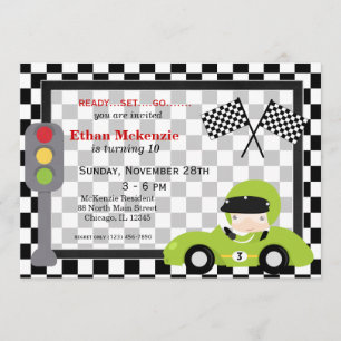 Racecar birthday invitation