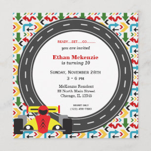 Racecar Birthday Invitation