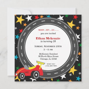 Racecar Birthday Invitation