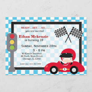 Racecar birthday invitation