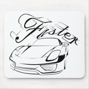 Racecar in tribals mouse pad