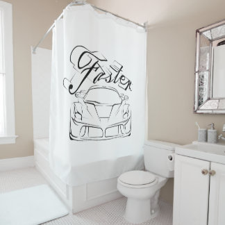 Racecar in tribals shower curtain