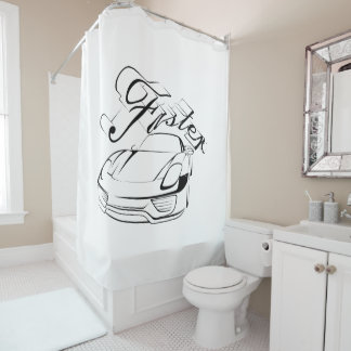 Racecar in tribals shower curtain