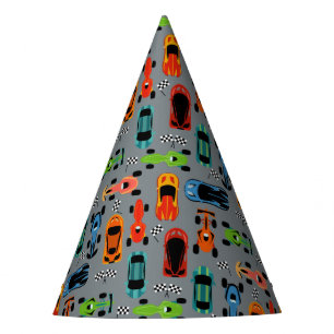 Racecar pattern car birthday party hat